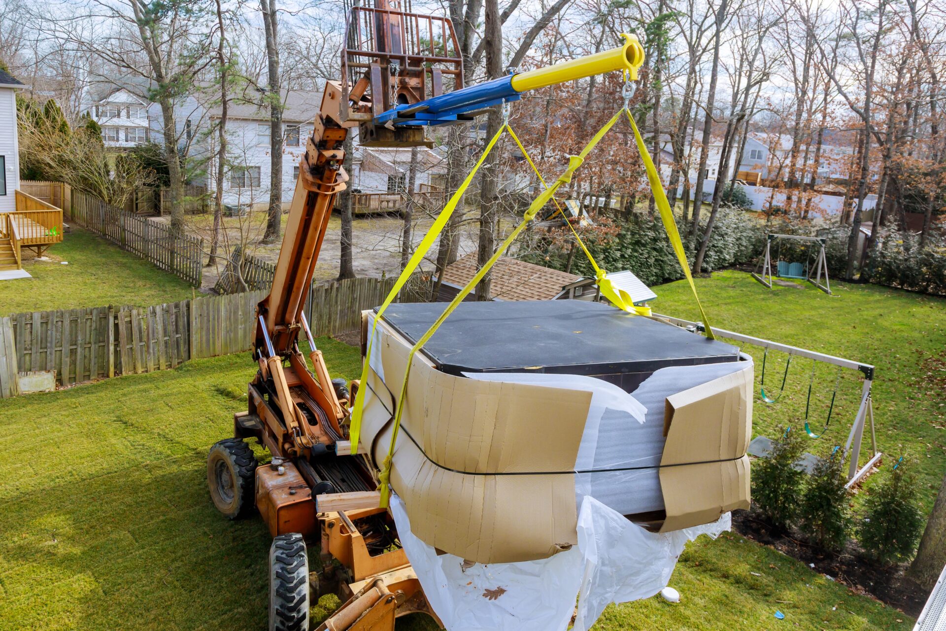 Crane Assisted Hot Tub